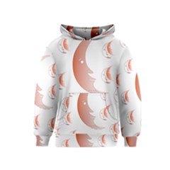 Moon Moonface Pattern Outlines Kids  Pullover Hoodie by Nexatart