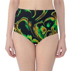 Glowing Fractal A High-waist Bikini Bottoms by Fractalworld