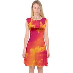 Sky Pattern Capsleeve Midi Dress by Valentinaart