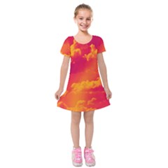 Sky Pattern Kids  Short Sleeve Velvet Dress by Valentinaart