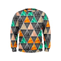 Abstract Geometric Triangle Shape Kids  Sweatshirt by Nexatart