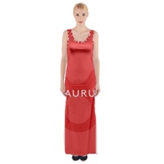 Zodizc Taurus Red Maxi Thigh Split Dress by Mariart