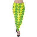 Arrow Triangle Green Yellow Velvet Leggings View1