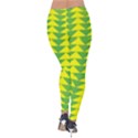 Arrow Triangle Green Yellow Velvet Leggings View2