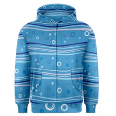 Blue Circle Line Waves Men s Zipper Hoodie by Mariart