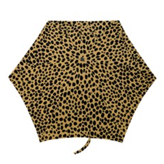 Cheetah Skin Spor Polka Dot Brown Black Dalmantion Mini Folding Umbrellas by Mariart