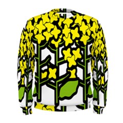 Flower Floral Sakura Yellow Green Leaf Men s Sweatshirt by Mariart