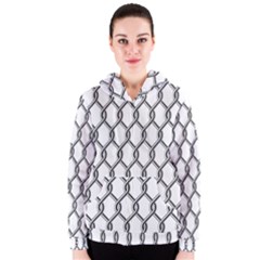 Iron Wire Black White Women s Zipper Hoodie by Mariart