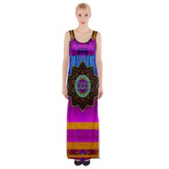 Air And Stars Global With Some Guitars Pop Art Maxi Thigh Split Dress by pepitasart