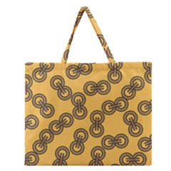 Abstract Shapes Links Design Zipper Large Tote Bag by Nexatart