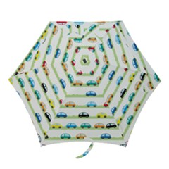 Small Car Red Yellow Blue Orange Black Kids Mini Folding Umbrellas by Mariart