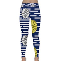 Sunflower Line Blue Yellpw Classic Yoga Leggings by Mariart