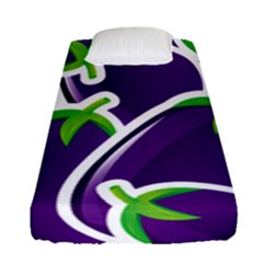 Vegetable Eggplant Purple Green Fitted Sheet (single Size) by Mariart