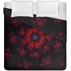 Fractal Abstract Blossom Bloom Red Duvet Cover Double Side (king Size) by Nexatart