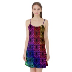 Rainbow Grid Form Abstract Satin Night Slip by Nexatart