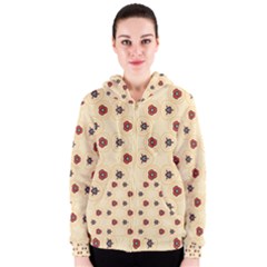 Orange Flowers Pattern         Women s Zipper Hoodie by LalyLauraFLM