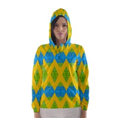 Rhombus Pattern           Hooded Wind Breaker (women)