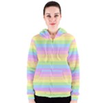 Cute Pastel Rainbow Stripes Women s Zipper Hoodie