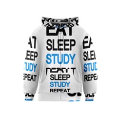 Eat Sleep Study Repeat Kids  Zipper Hoodie by Valentinaart