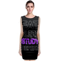 Eat Sleep Study Repeat Sleeveless Velvet Midi Dress by Valentinaart