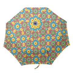 Geometric Multicolored Print Folding Umbrellas by dflcprints