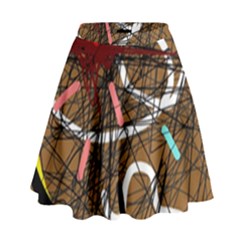 Art High Waist Skirt by Valentinaart