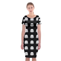 Emoji Baby Vampires Pattern Classic Short Sleeve Midi Dress by dflcprintsclothing