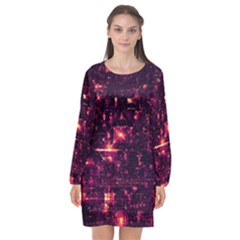 /r/place Long Sleeve Chiffon Shift Dress 