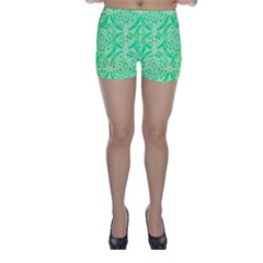 Kiwi Green Geometric Skinny Shorts by linceazul