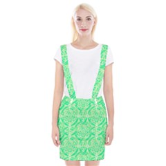 Kiwi Green Geometric Braces Suspender Skirt