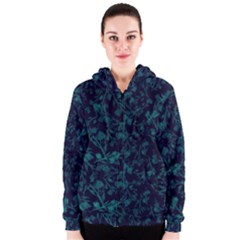 Leaf Pattern Women s Zipper Hoodie by berwies