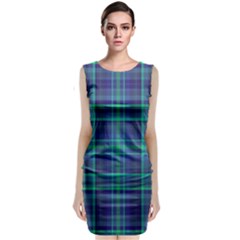 Plaid Design Sleeveless Velvet Midi Dress by Valentinaart