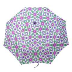 Multicolor Ornate Check Folding Umbrellas