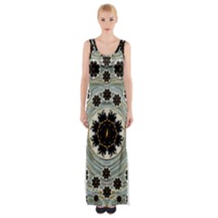 Wood In The Soft Fire Galaxy Pop Art Maxi Thigh Split Dress by pepitasart