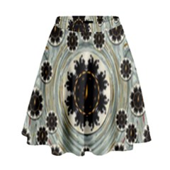 Wood In The Soft Fire Galaxy Pop Art High Waist Skirt