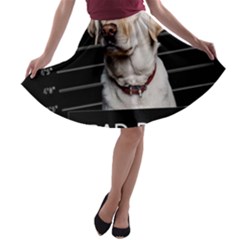 Bad Dog A-line Skater Skirt by Valentinaart