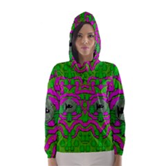 Vegetarian Art With Pasta And Fish Hooded Wind Breaker (women) by pepitasart