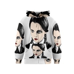 Wednesday Addams Kids  Zipper Hoodie by Valentinaart