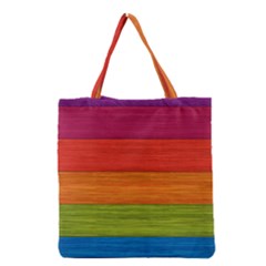 Wooden Plate Color Purple Red Orange Green Blue Grocery Tote Bag by Mariart