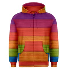 Wooden Plate Color Purple Red Orange Green Blue Men s Zipper Hoodie by Mariart