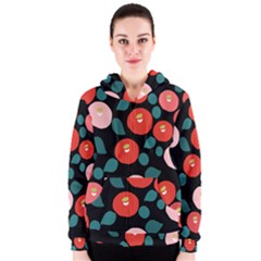 Candy Sugar Red Pink Blue Black Circle Women s Zipper Hoodie