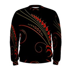 Flower Leaf Red Black Men s Sweatshirt