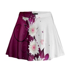 Flower Purple Sunflower Star Butterfly Mini Flare Skirt by Mariart