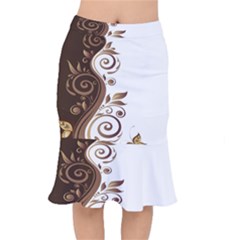 Leaf Brown Butterfly Mermaid Skirt by Mariart