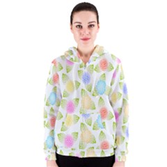 Fruit Grapes Purple Yellow Blue Pink Rainbow Leaf Green Women s Zipper Hoodie