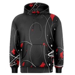 Star Red Flower Floral Black Leaf Polka Circle Men s Pullover Hoodie by Mariart