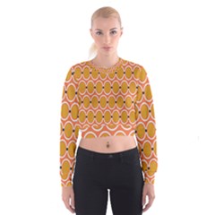 Orange Circle Polka Cropped Sweatshirt by Mariart