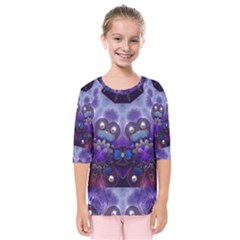 Pearls On Lavender Kids  Quarter Sleeve Raglan Tee