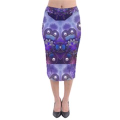 Pearls On Lavender Velvet Midi Pencil Skirt by KirstenStar