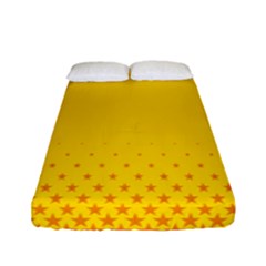 Yellow Star Light Space Fitted Sheet (full/ Double Size)